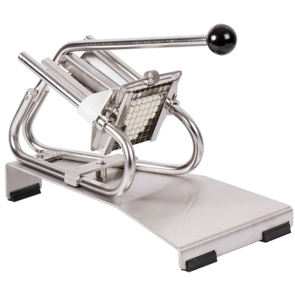 Coupe-Frites Professionnel inox sur socle - couteau inox + poussoir 8 mm - Louis Tellier