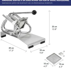 Coupe-Frites Professionnel inox - couteau inox + poussoir 13 mm - Louis Tellier