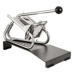 Coupe-Frites Professionnel sur socle epoxy couteau étamé + poussoir 8 mm - Louis Tellier