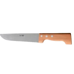 Couteau Boucher 22 cm Lame Carbone Manche en Hêtre - Au Sabot