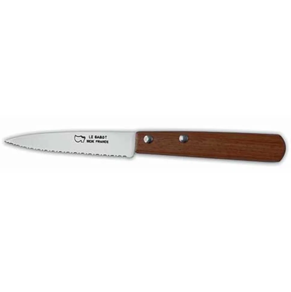 Couteau d'Office Lame crantée ou couteau tomate Manche en Bois - Au Sabot