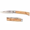 Couteau pliant Alpin Chamois Manche en Bois d'Olivier - Au Sabot