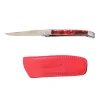 Couteau Pliant Laguiole avec Etui en Cuir Rouge OFFERT - Au Sabot