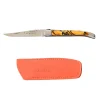 Couteau Pliant Laguiole avec Etui en Cuir Orange OFFERT - Au Sabot
