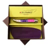 Couteau Pliant Laguiole avec Etui en Cuir Violet OFFERT - Au Sabot