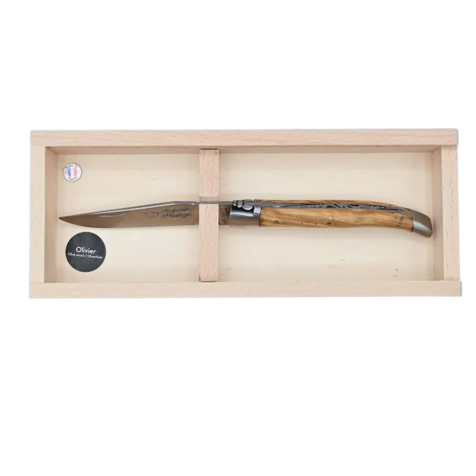 Couteau pliant Laguiole Prestige Manche Olivier Acier Forgé - Au Sabot
