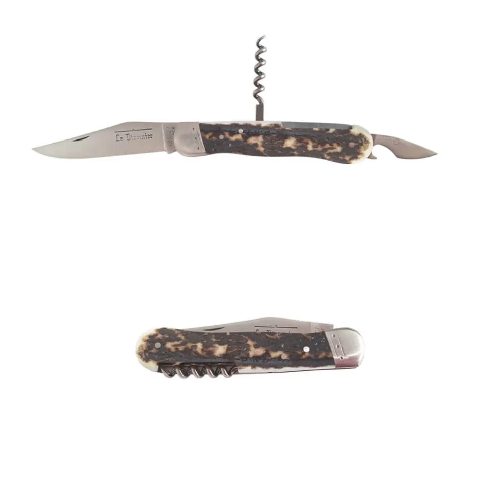 Couteau pliant Le Pionnier Bois de Cerf 3 pièces - DOURIS CHASTEL