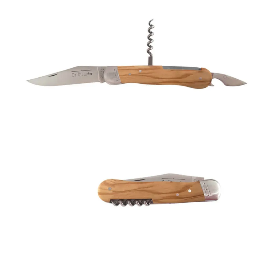 Couteau pliant Le Pionnier Bois d'Olivier 3 pièces - DOURIS CHASTEL