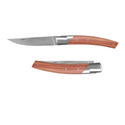 Couteau pliant Le Thiers Pirou 12cm Bois de Rose avec Etui en cuir OFFERT - GOYON-CHAZEAU