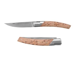 Couteau pliant Le Thiers Pirou 12cm Bouleau avec Etui en cuir OFFERT - GOYON-CHAZEAU
