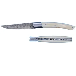 Couteau pliant Le Thiers Prestige Lame Damas Manche Phacochère - Au Sabot
