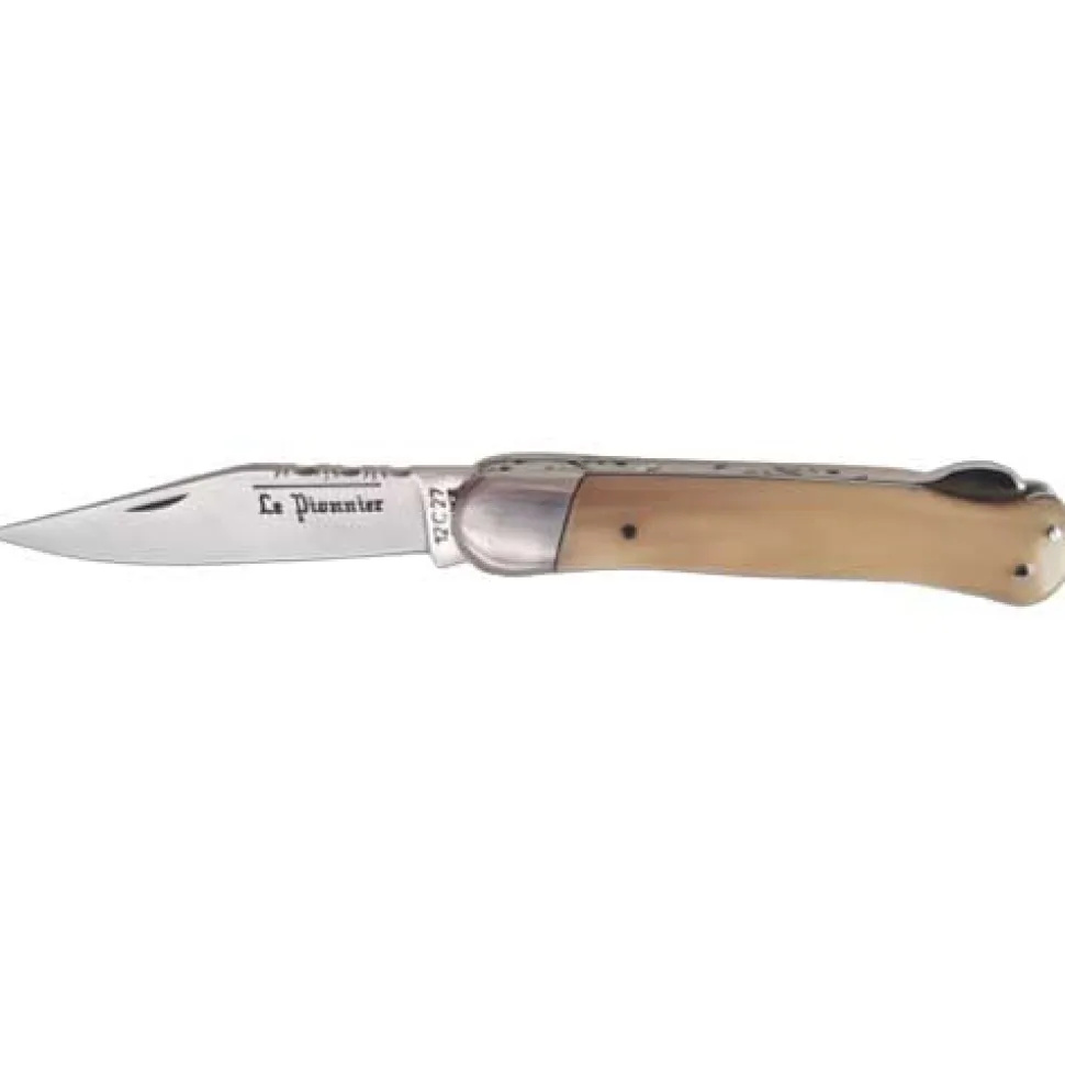Couteau pliant Pionnier Chasse Pointe de corne blonde - DOURIS CHASTEL