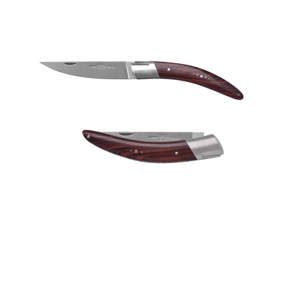 Couteau pliant Styl'Ver Bois de Violette avec Etui en cuir OFFERT - GOYON-CHAZEAU
