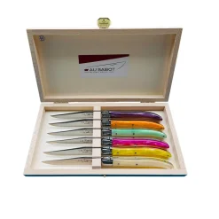 6 Couteaux Laguiole dans coffret en bois - Au Sabot