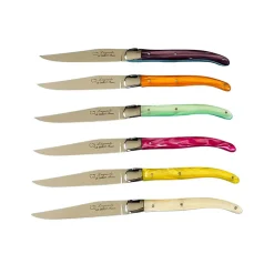 6 Couteaux Laguiole dans coffret en bois - Au Sabot