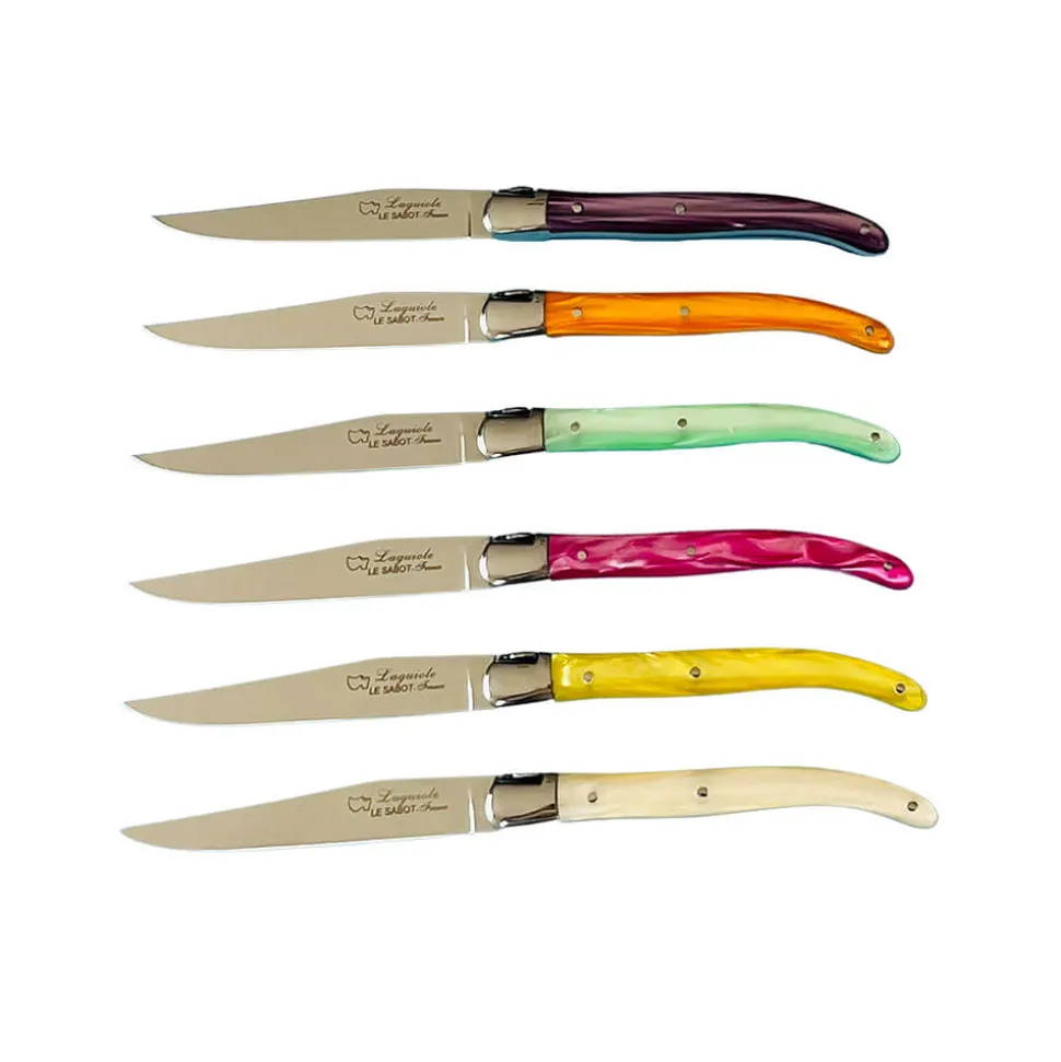 6 Couteaux Laguiole dans coffret en bois - Au Sabot