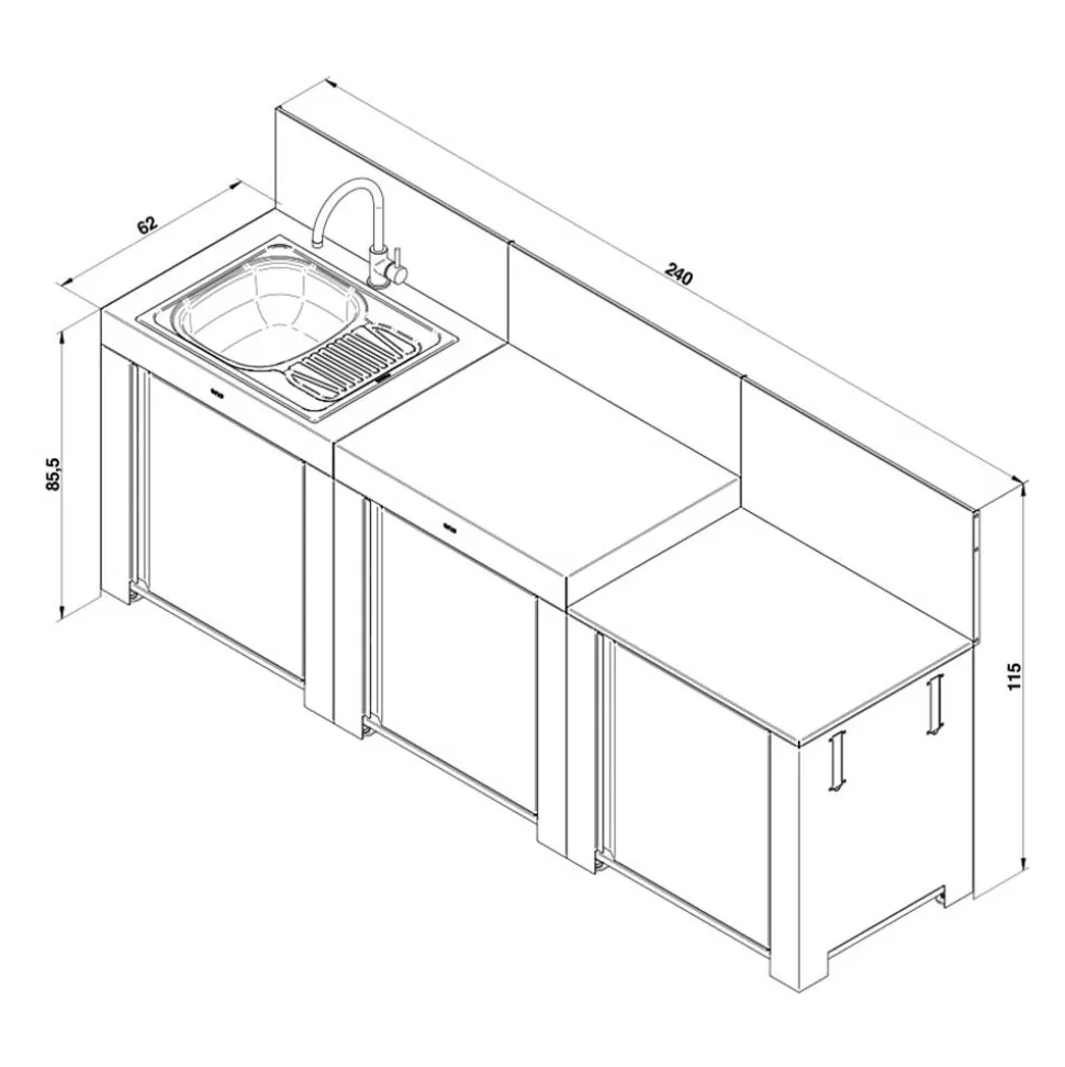Cuisine Classic 3 Modules Gris Cargo - ENO