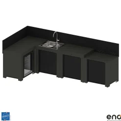 Cuisine Comfort 4 Modules Gris Cargo - ENO