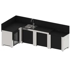 Cuisine Comfort 4 Modules Noir et Inox - ENO