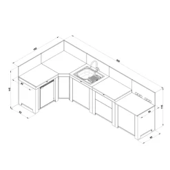 Cuisine COMFORT 5 Modules Vert Sauge - ENO