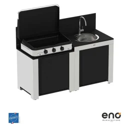 Cuisine 2 Eléments avec Évier et Plancha Enosign80 - ENO