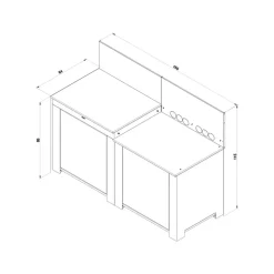 Cuisine Essential 2 Modules Vert Sauge - ENO