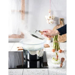 Cuit-vapeur verre avec couvercle OFFERT - CRISTEL
