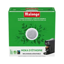 Dosettes café Moka d'Ethiopie - Machine EOH - MALONGO