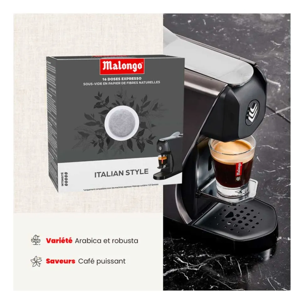 Dosettes de café Italian Style - Machine EOH - MALONGO