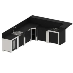 Ensemble Cuisine Extérieure Deluxe 6 Modules Noir et Inox - ENO
