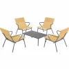 Ensemble table basse et 4 fauteuils Jaune Safran - LAFUMA