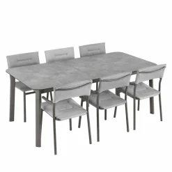 Ensemble table extensible et 6 fauteuils de jardin - LAFUMA