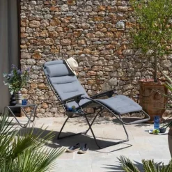 Fauteuil de relaxation multi position pliant FUTURA XL toile BeComfort - LAFUMA