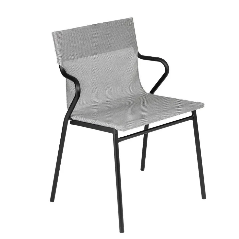 Fauteuil extérieur professionnel structure noire Horizon- toile Batyline Duo - LAFUMA