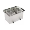 Friteuse électrique professionnelle double cuve 2 x 8 L avec vidange - ROLLER GRILL