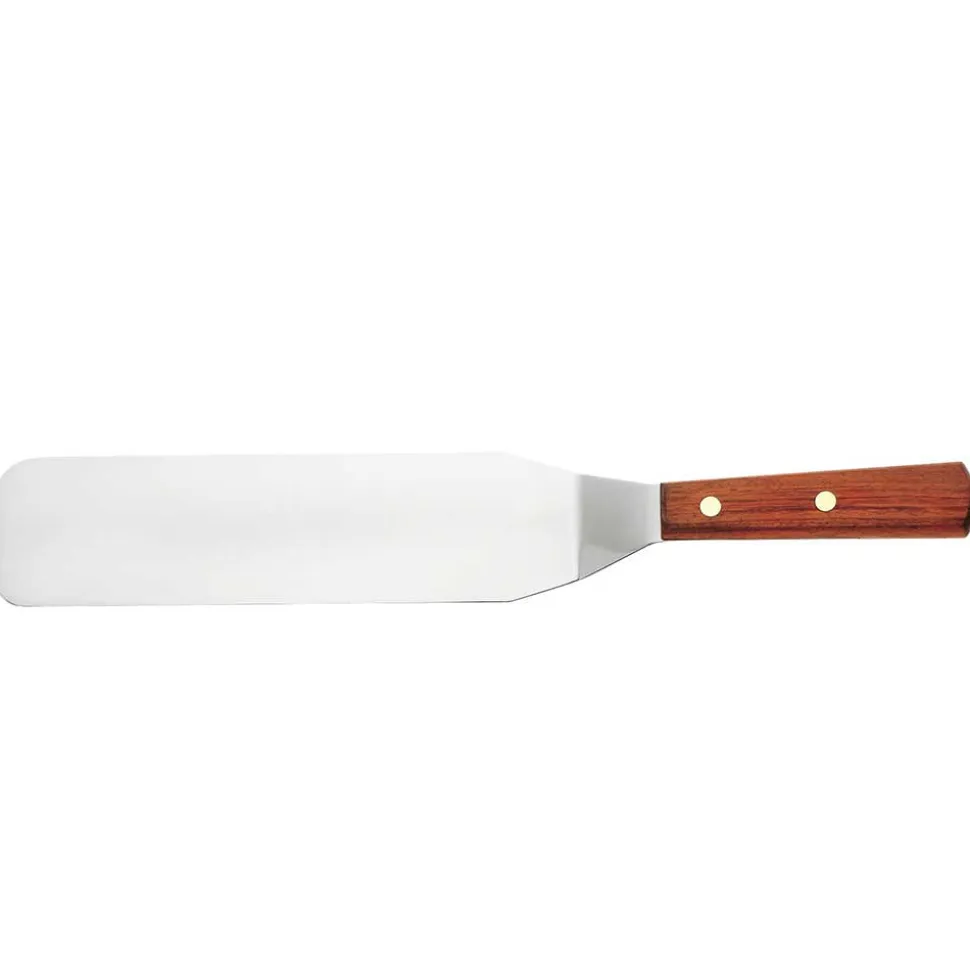 Grande spatule bord ovale inox manche en bois - Au Nain