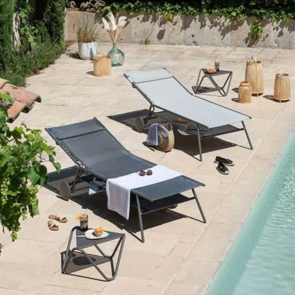 Lit bain de soleil Miami II toile Batyline DUO Assise haute - LAFUMA