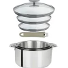 Lot 3 Casseroles inox Mutine avec Poignée et Couvercles - CRISTEL