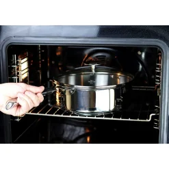 Lot 3 Casseroles inox Mutine avec Poignée et Couvercles - CRISTEL