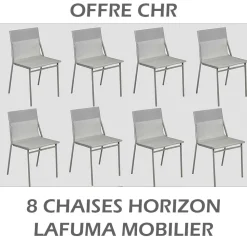 Lot 8 chaises Horizon Batyline Structure Titane - LAFUMA