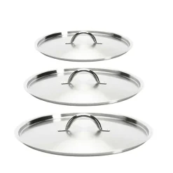 Lot 3 Couvercles Inox Brossé - DE BUYER