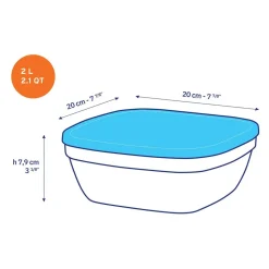 Lot de 3 boites conservation verre carrées Freshbox - DURALEX