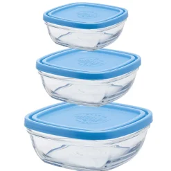 Lot de 3 boites conservation verre carrées Freshbox - DURALEX