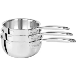 Lot de 3 Casseroles CASTEL'PRO Inox - CRISTEL