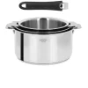 Lot de 3 Casseroles inox Casteline avec 1 poignée Mutine Noir INCLUSE - CRISTEL
