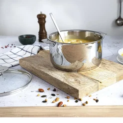 Lot de 3 Casseroles inox Casteline avec 1 poignée Mutine Noir INCLUSE - CRISTEL