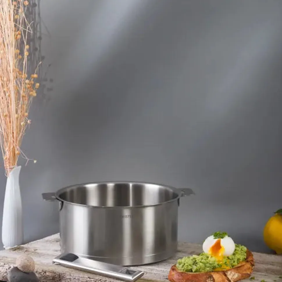 Lot de 4 casseroles inox STRATE + 2 poignées ZENITH amovibles OFFERTES - CRISTEL