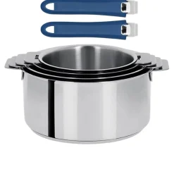 Lot de 4 Casseroles Mutine poignée amovible avec 2 poignées Mutine INCLUSES - CRISTEL