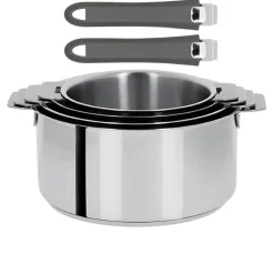 Lot de 4 Casseroles Mutine poignée amovible avec 2 poignées Mutine INCLUSES - CRISTEL