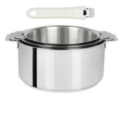 Lot de 3 Casseroles Mutine poignée amovible avec 1 poignée Mutine INCLUSE - CRISTEL
